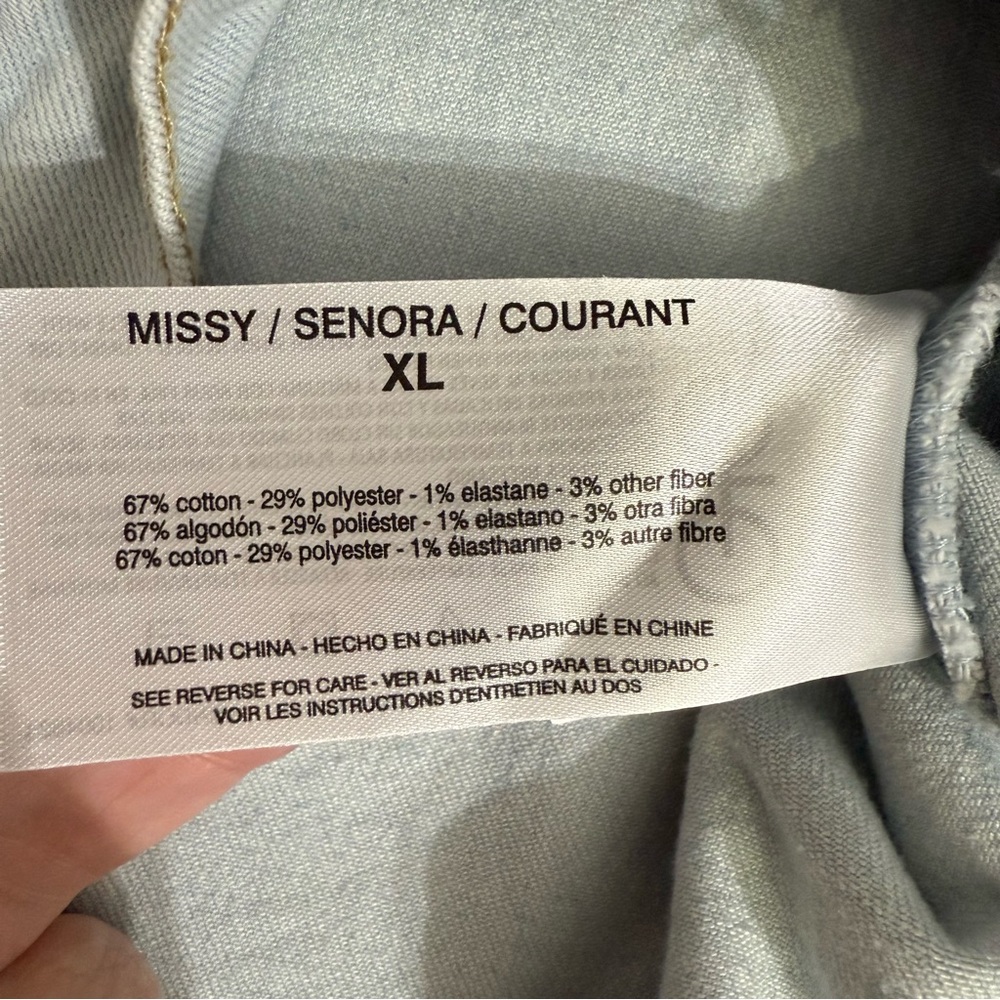 Nine West light wash denim jean jacket XL - Picture 8 of 8